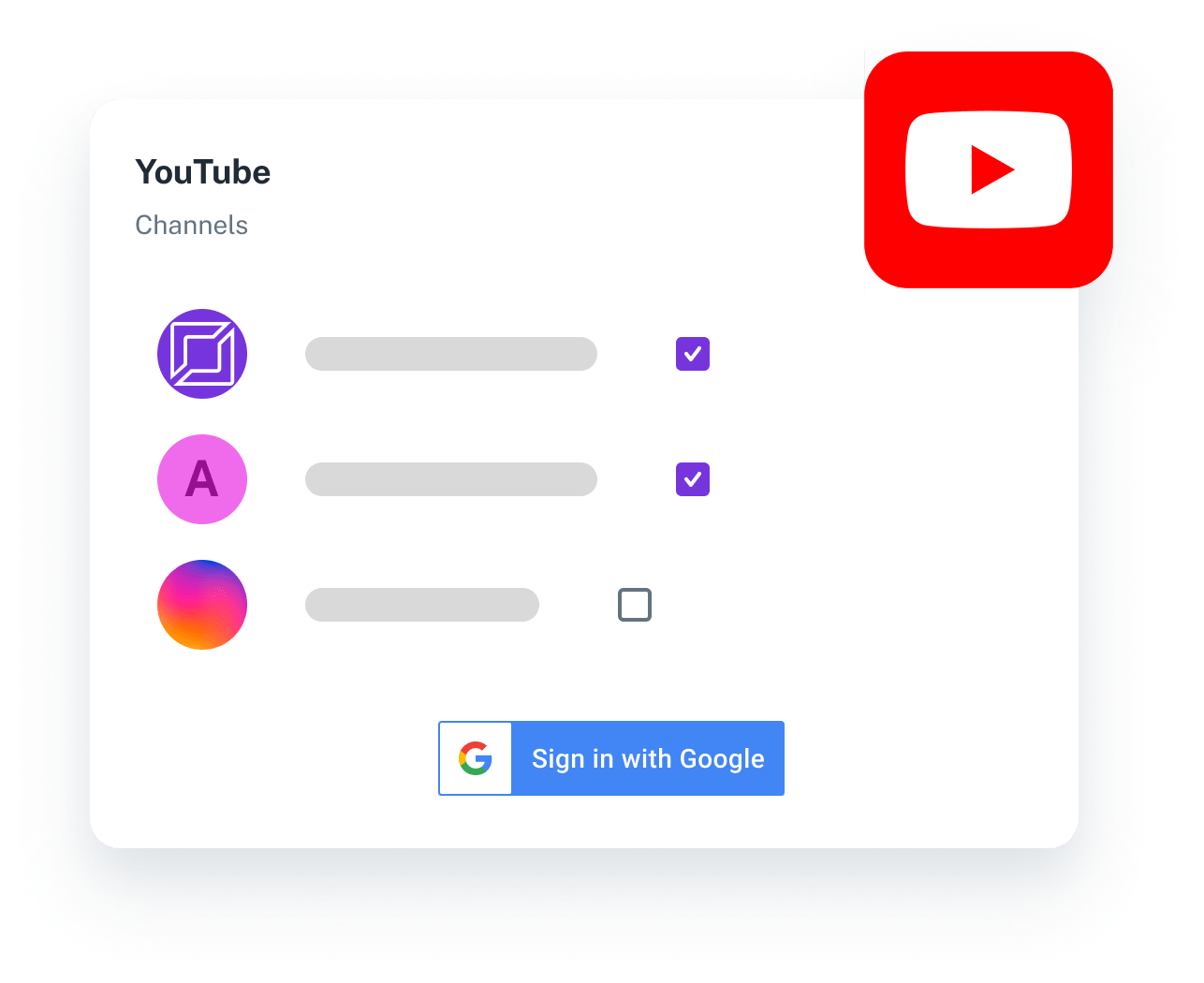 YouTube select channels