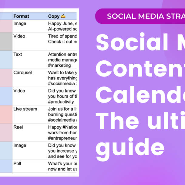 Social media content calendar